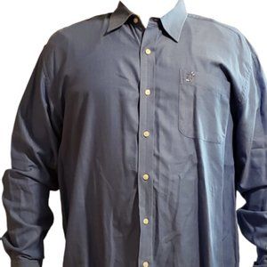 Disney World Mickey Mouse Logo Blue Dress Shirt